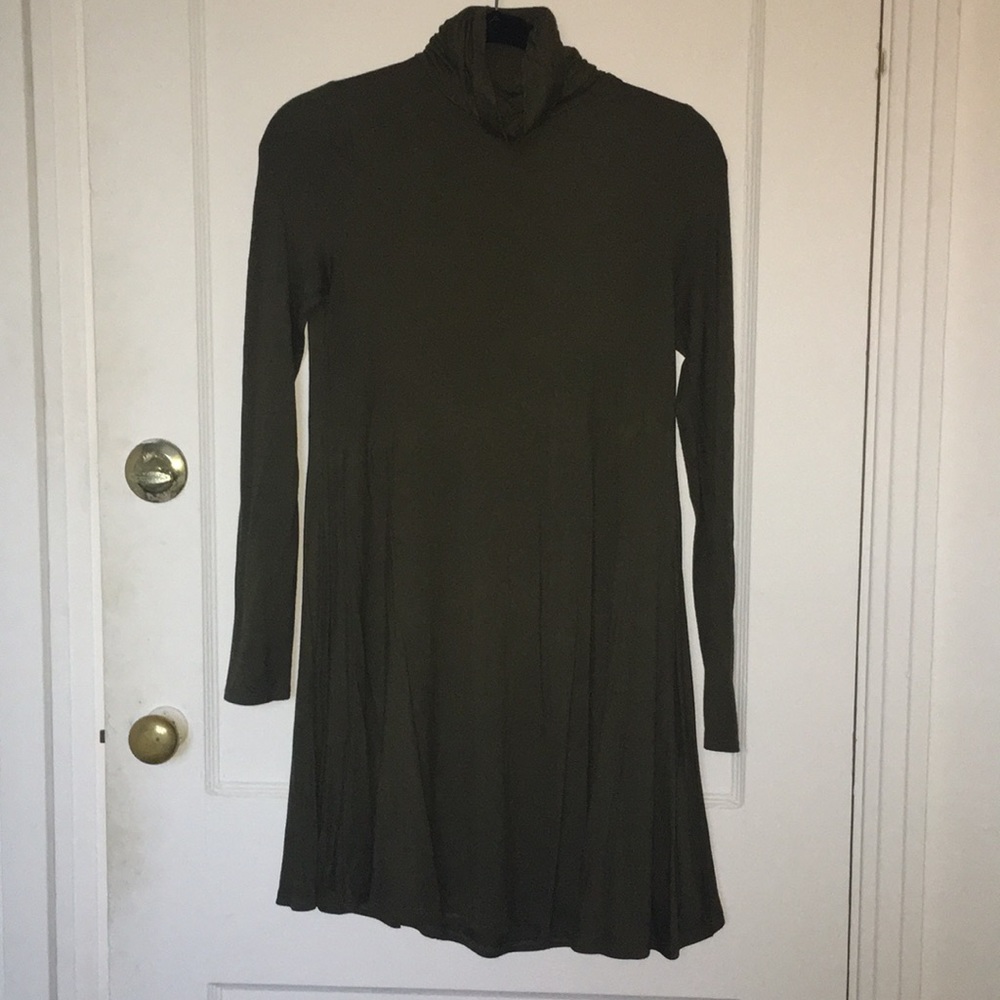 Hunter green turtleneck dress